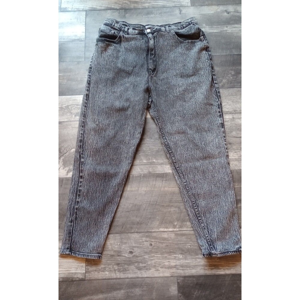 Stefano World Wide Women's 24 (32 Inch Waist)  Black Acid Wash 80's Jeans, Vtg